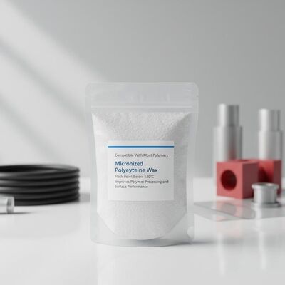 Compatible con la mayoría de los polímeros Cera de polietileno micronizada Punto de inflamación inferior a 120 °C Mejora el procesamiento y el rendimiento de la superficie del polímero