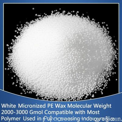 Cera de PE blanco micronizada Peso molecular 2000-3000 Gmol Compatible con la mayoría de los polímeros utilizados en la industria de procesamiento de plásticos