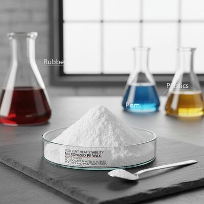 Excelente estabilidad térmica Micronized PE cera en polvo blanco No insoluble en agua utilizado en la industria del caucho, plásticos y pintura